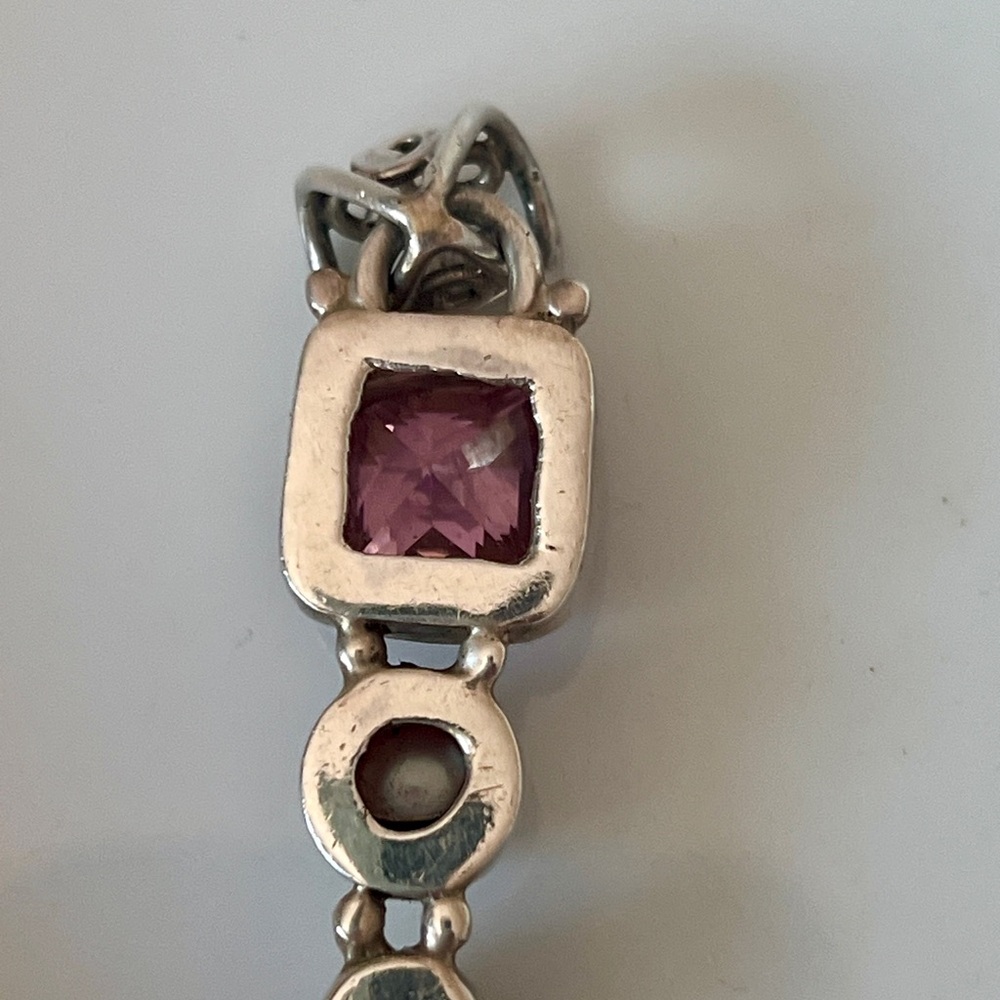 Boutique Super Silver Monterey 925 Sterling Purple Stone Pendant - Picture 5 of 8